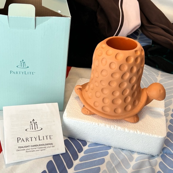 PartyLite Terra Cotta Tea Light Turtle NWT - Picture 1 of 4
